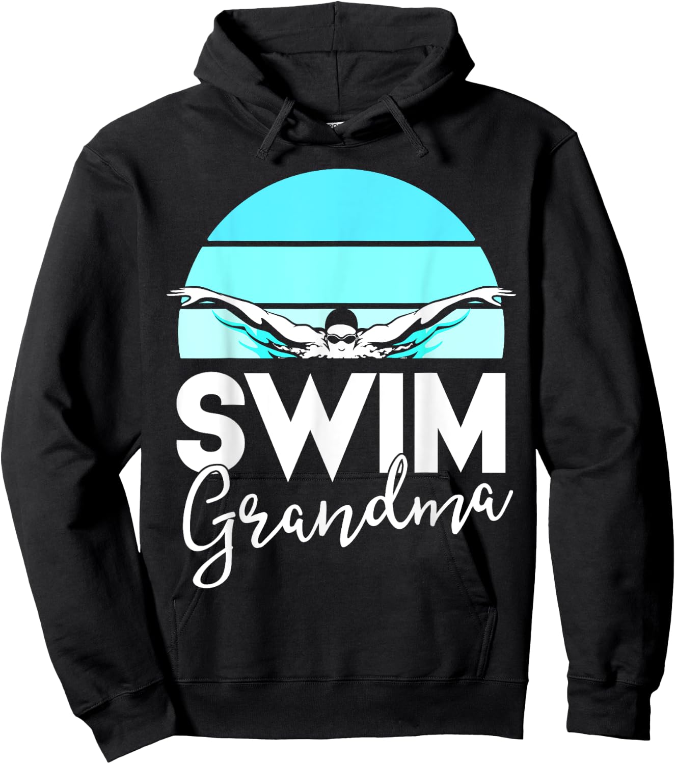 Swim Team Shirt Grandma Mama Swimming Meet Swimmer Gift Hoodie - Hoodie | Black