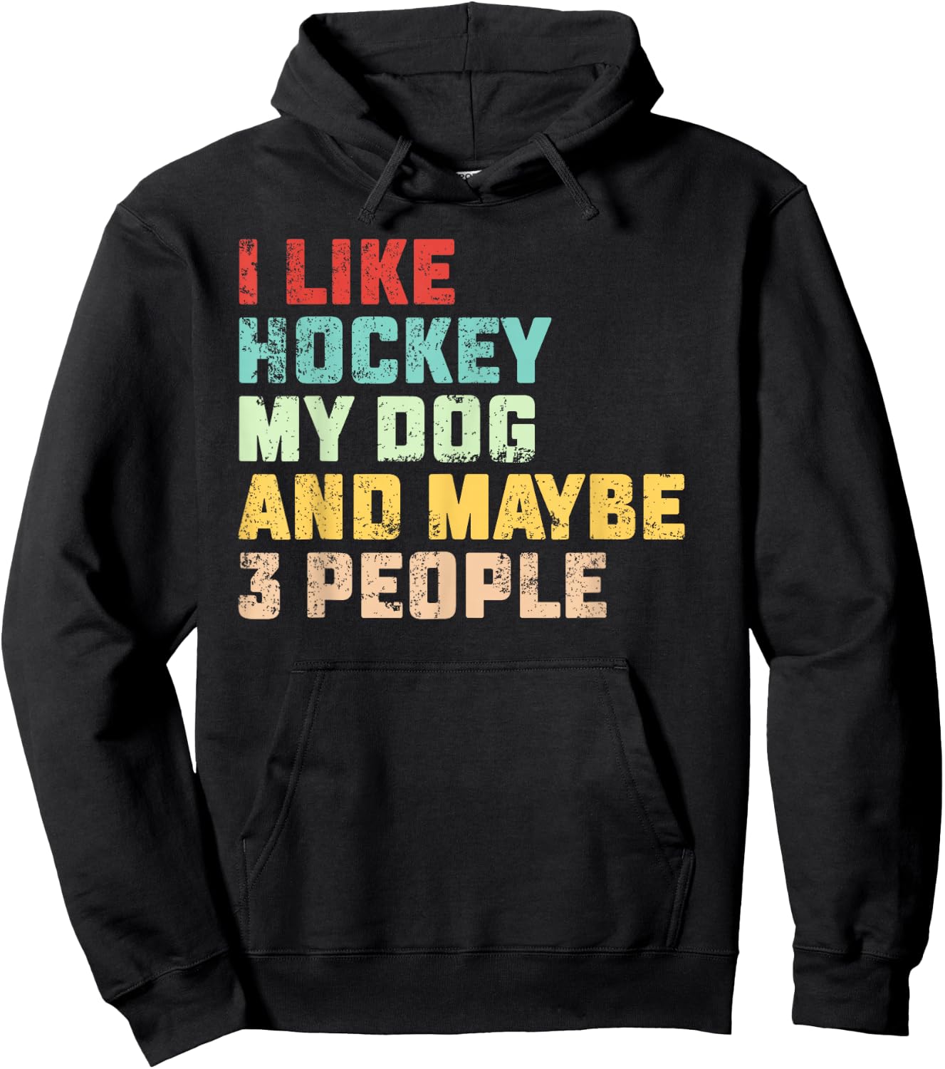 I Like Hockey My Dog & Maybe 3 People Hockey Coach Vintage Hoodie - Hoodie | Black