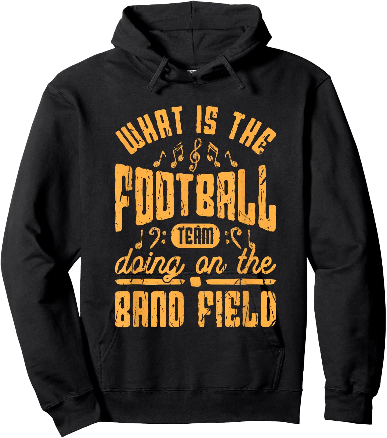 What is the football team doing on the band field - football Hoodie - Hoodie | Black