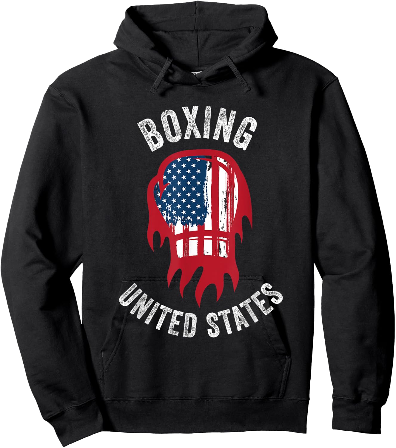 Boxing USA Support the Team Shirt USA Flag Boxer Hoodie - Hoodie | Black
