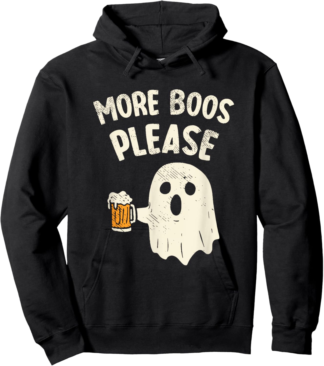 Retro More Boos Please Ghost Beer Halloween Costume Men Boys Hoodie - Hoodie | Black