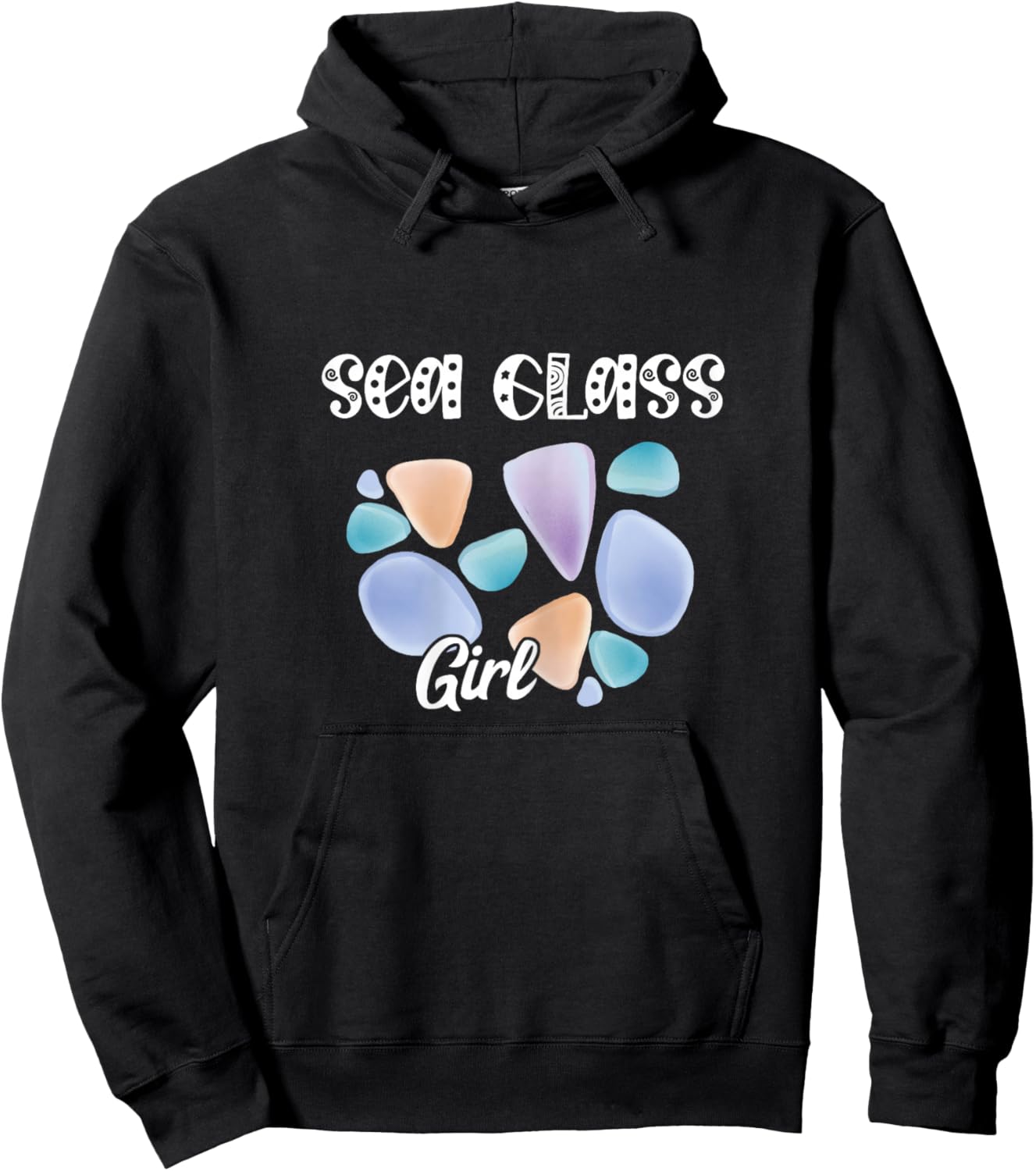 Sea Glass Girl Beachcombing Seaglass Ocean Beachglass Waves Hoodie - Hoodie | Black