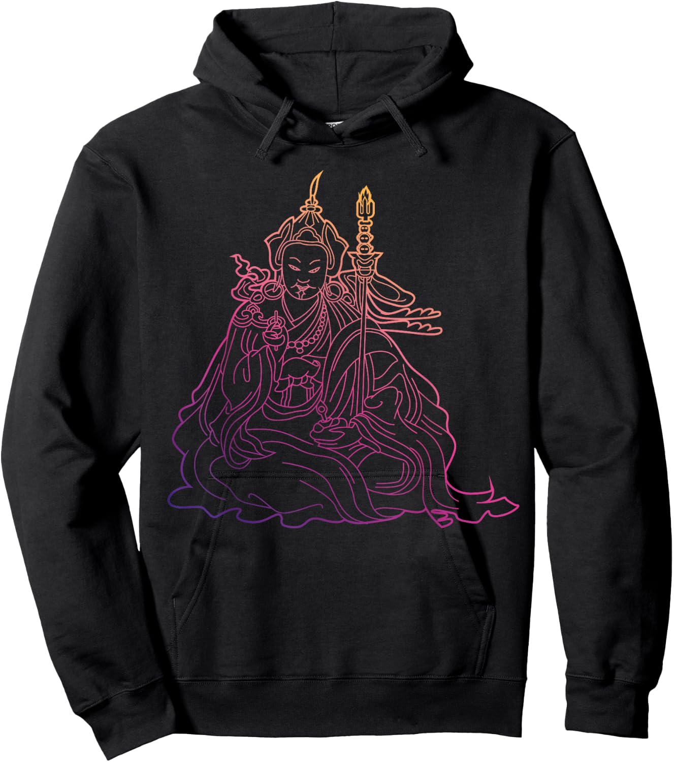 Padmasambhava Guru Rinpoche Tibetan Buddha Hoodie - Hoodie | Black
