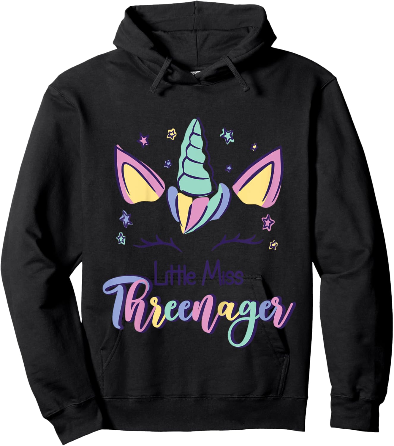 Little Miss Threenager Birthday 3 Years Hoodie - Hoodie | Black