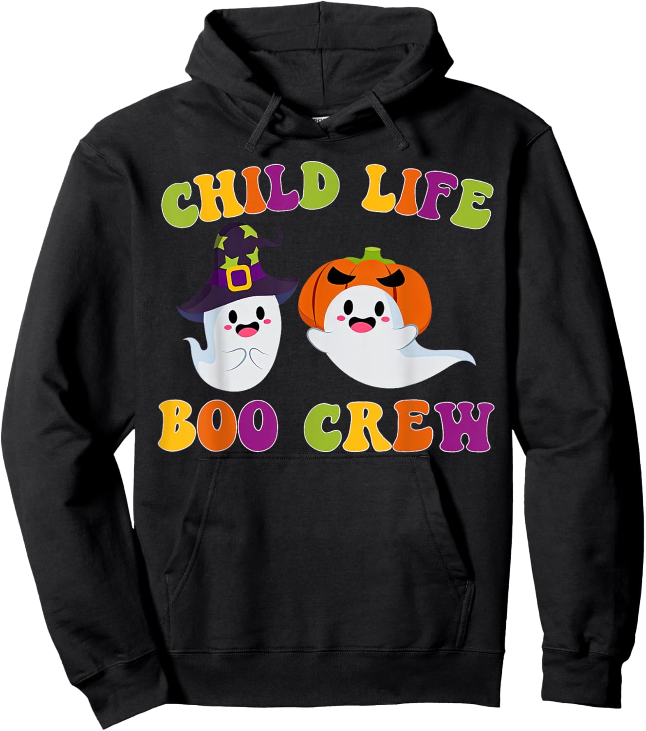 Child Life Boo Crew Ghost Halloween Child Life Specialist Hoodie - Hoodie | Black