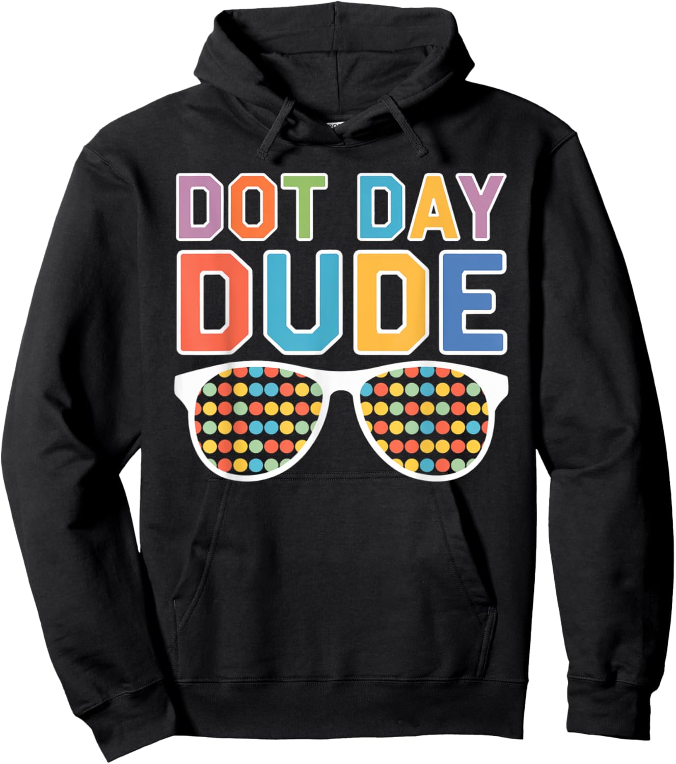Dot Day Shirt for Kids Boys Girls Youths Dotted Dude Glasses Hoodie - Hoodie | Black