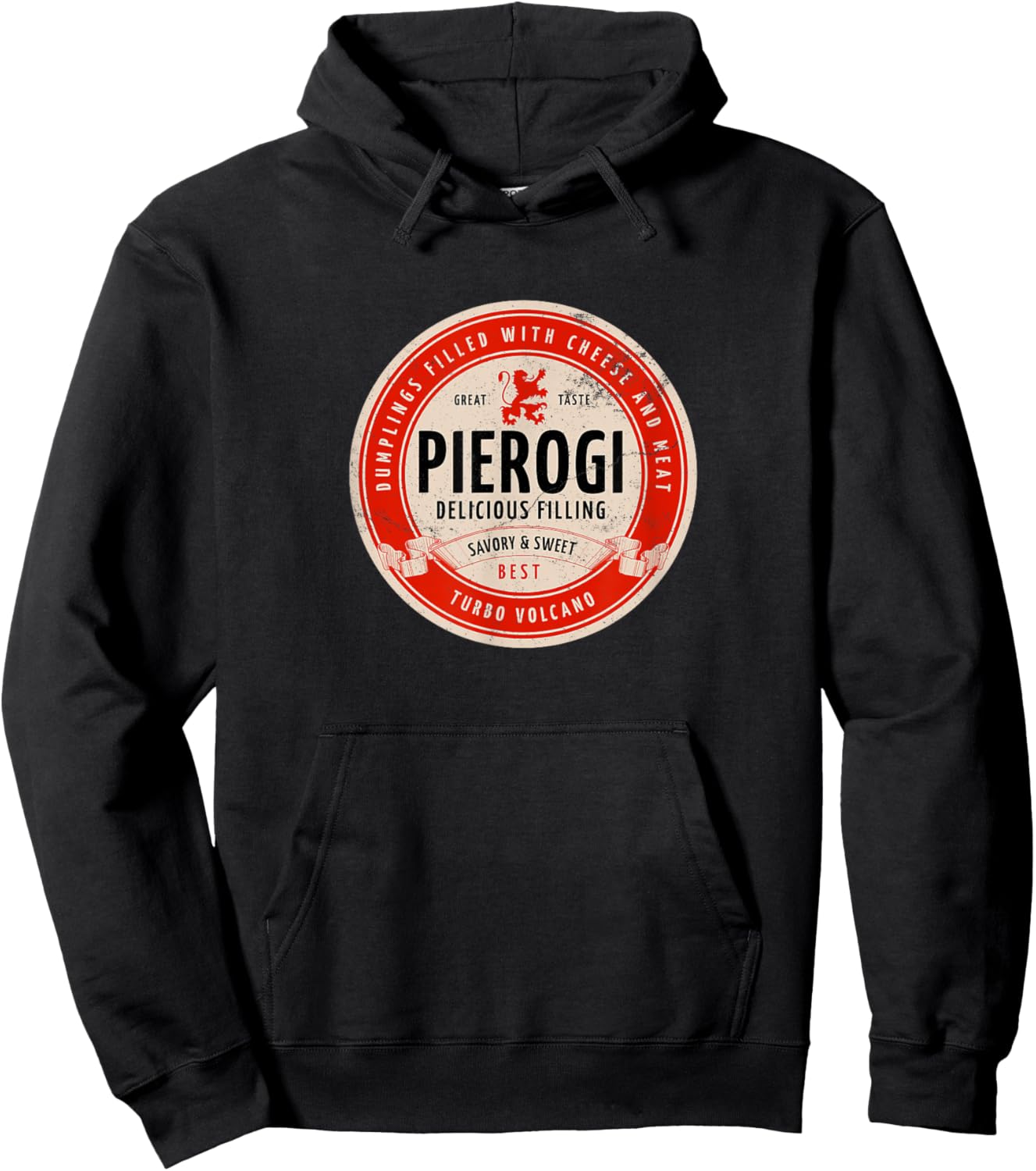 Retro Pierogi Beer Bottle Logo Vintage Hoodie - Hoodie | Black
