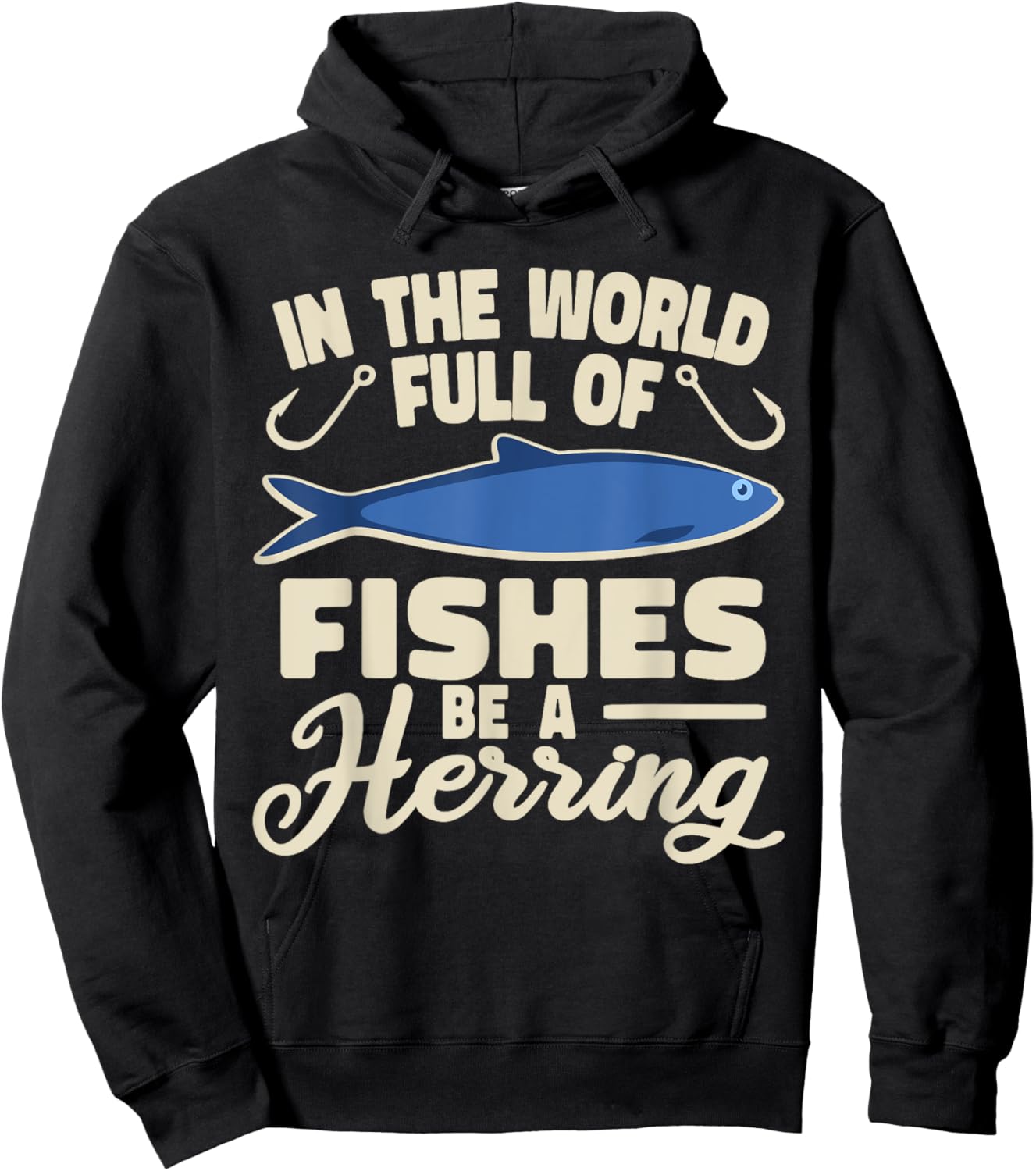 Clupeidae men women silvery schooling fish Herring Hoodie - Hoodie | Black
