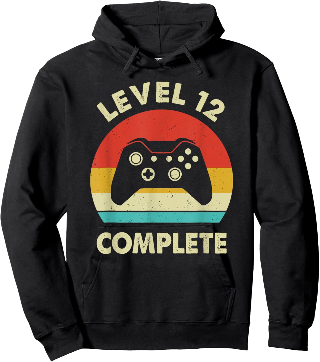 Level 12 Complete 12th Wedding Anniversary Her Funny Hoodie - Hoodie | Black