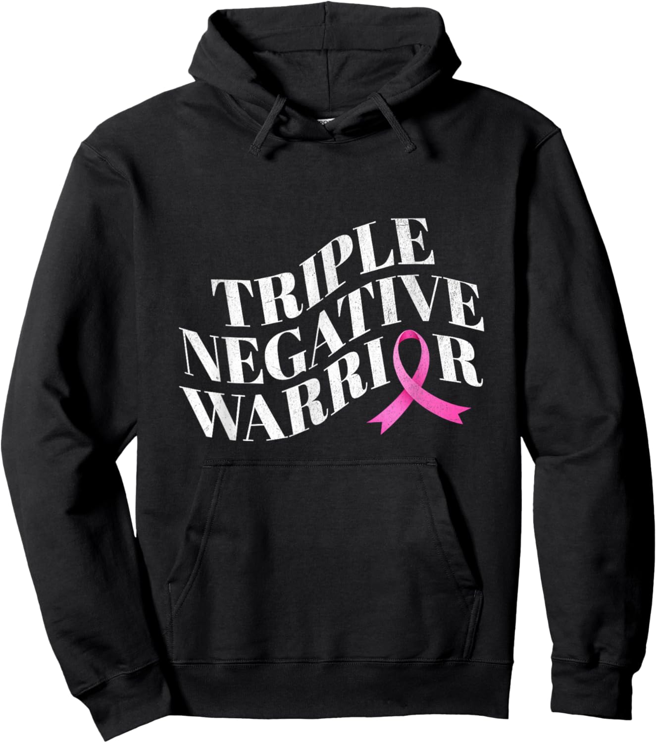 Triple negative warrior breast cancer awareness Hoodie - Hoodie | Black