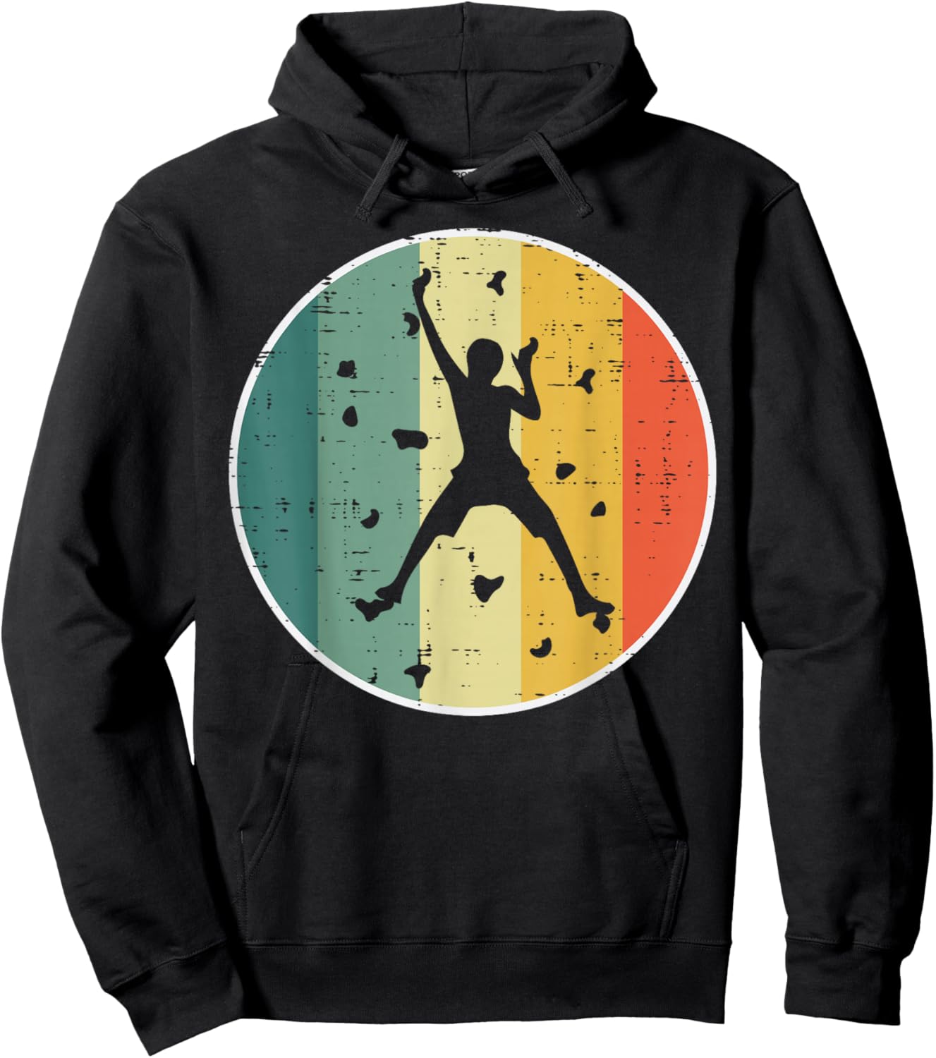 Wall Climbing Retro Rock Climber Bouldering Men Women Kids Hoodie - Hoodie | Black