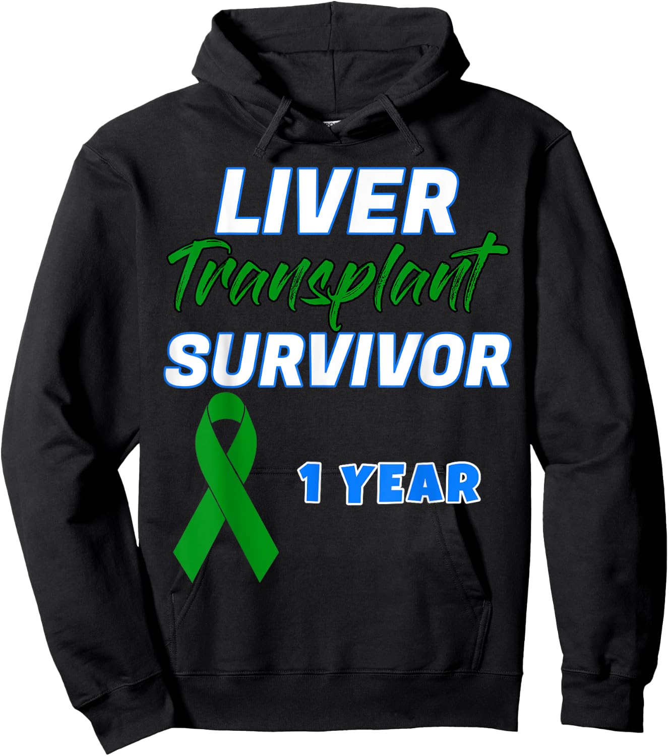 Liver Transplant First Anniversary One Year Survivor organ Hoodie - Hoodie | Black