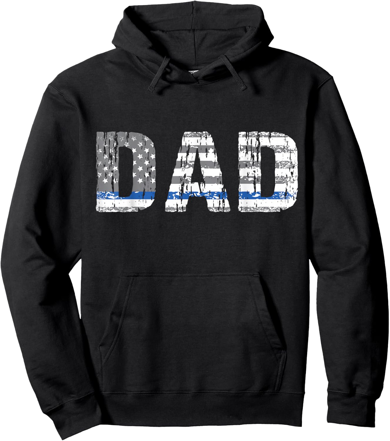 Thin Blue Line Police Dad Police Officer Supporter Father Hoodie - Hoodie | Black