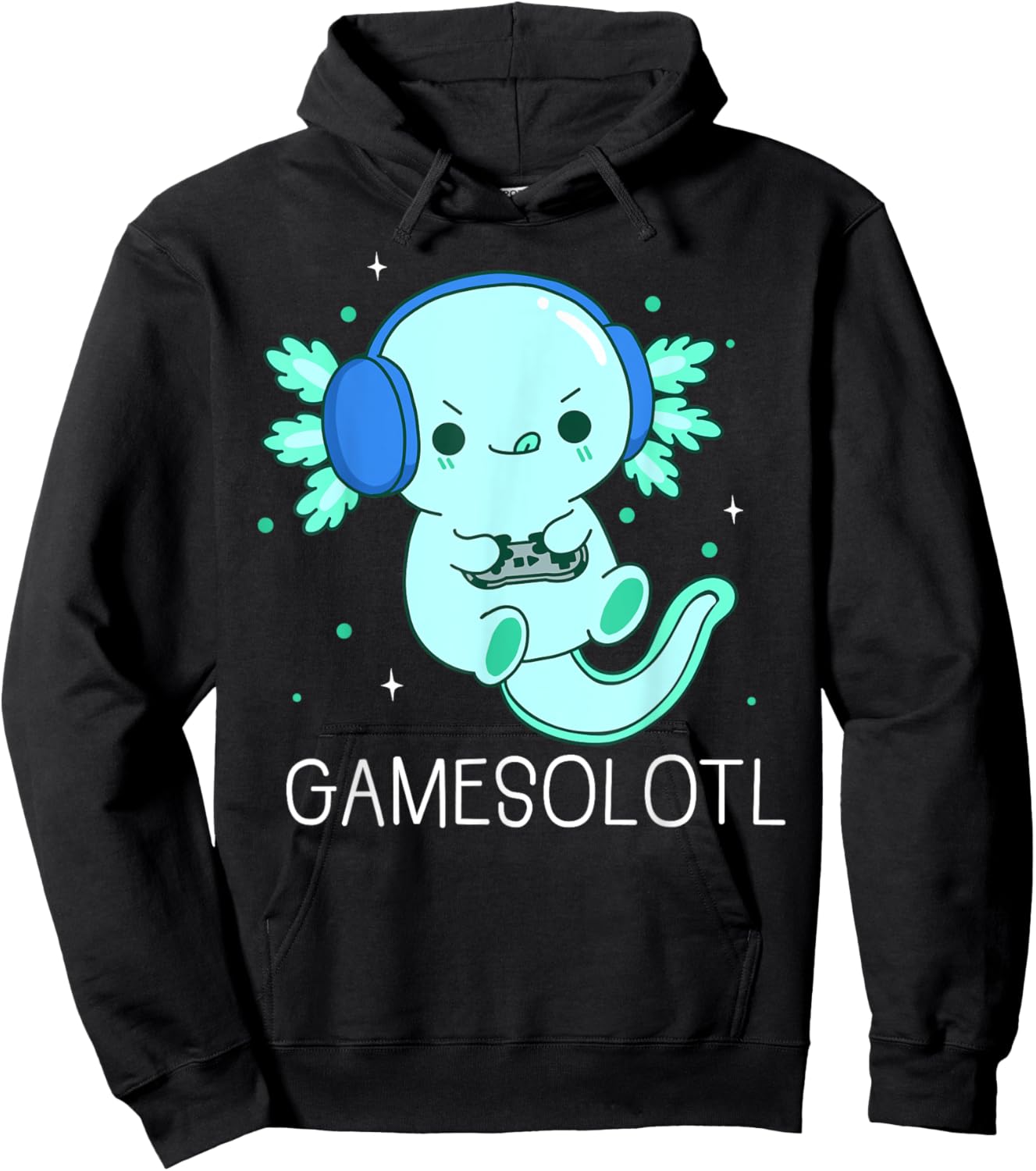 Kawaii Gamesolotl Axolotl Gamer Anime Gifts Boys Girls Hoodie - Hoodie | Black