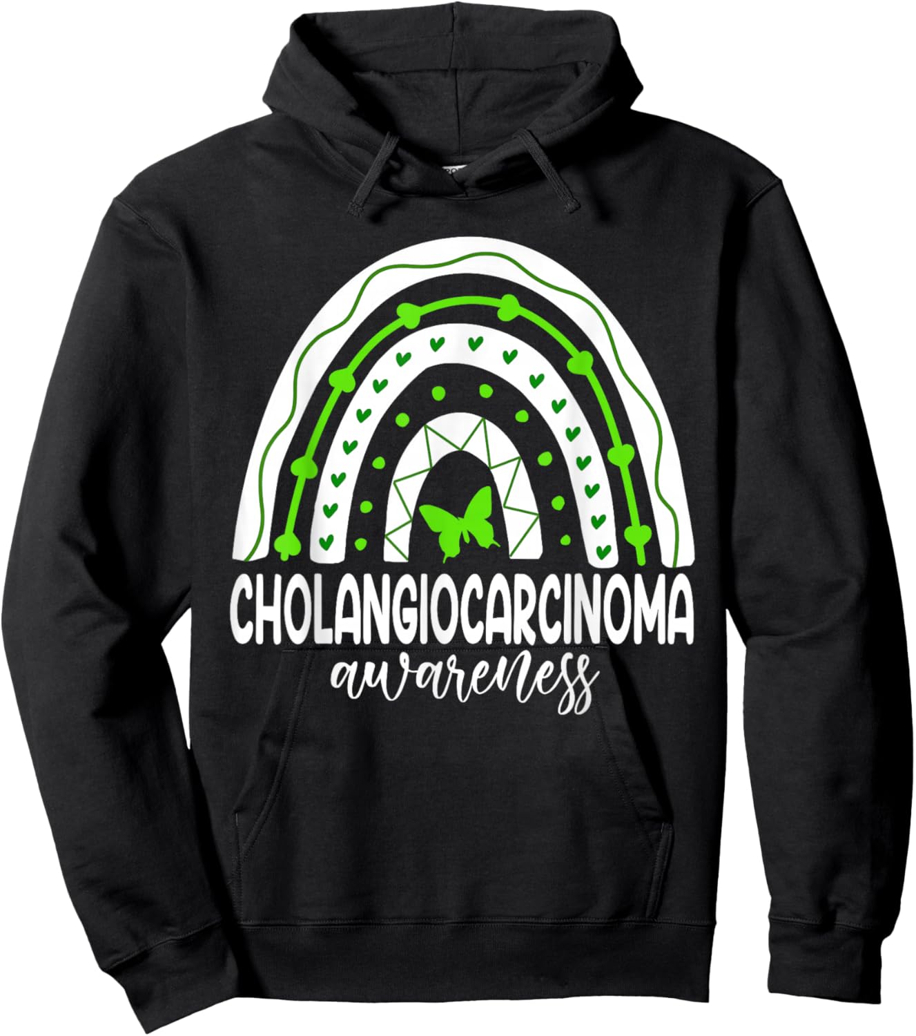 We wear Green Rainbow For Cholangiocarcinoma Awareness Hoodie - Hoodie | Black