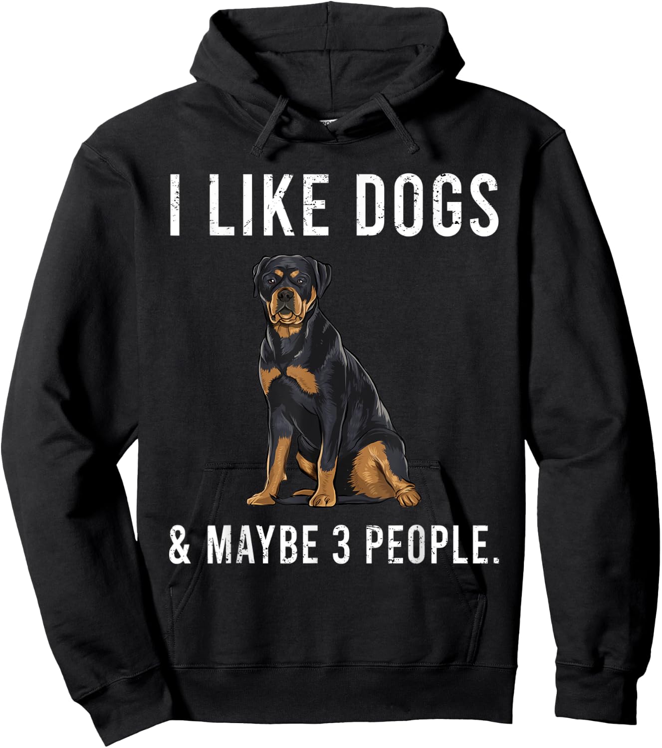 Funny I Like Rottweiler Dogs And Maybe 3 People Hoodie - Hoodie | Black