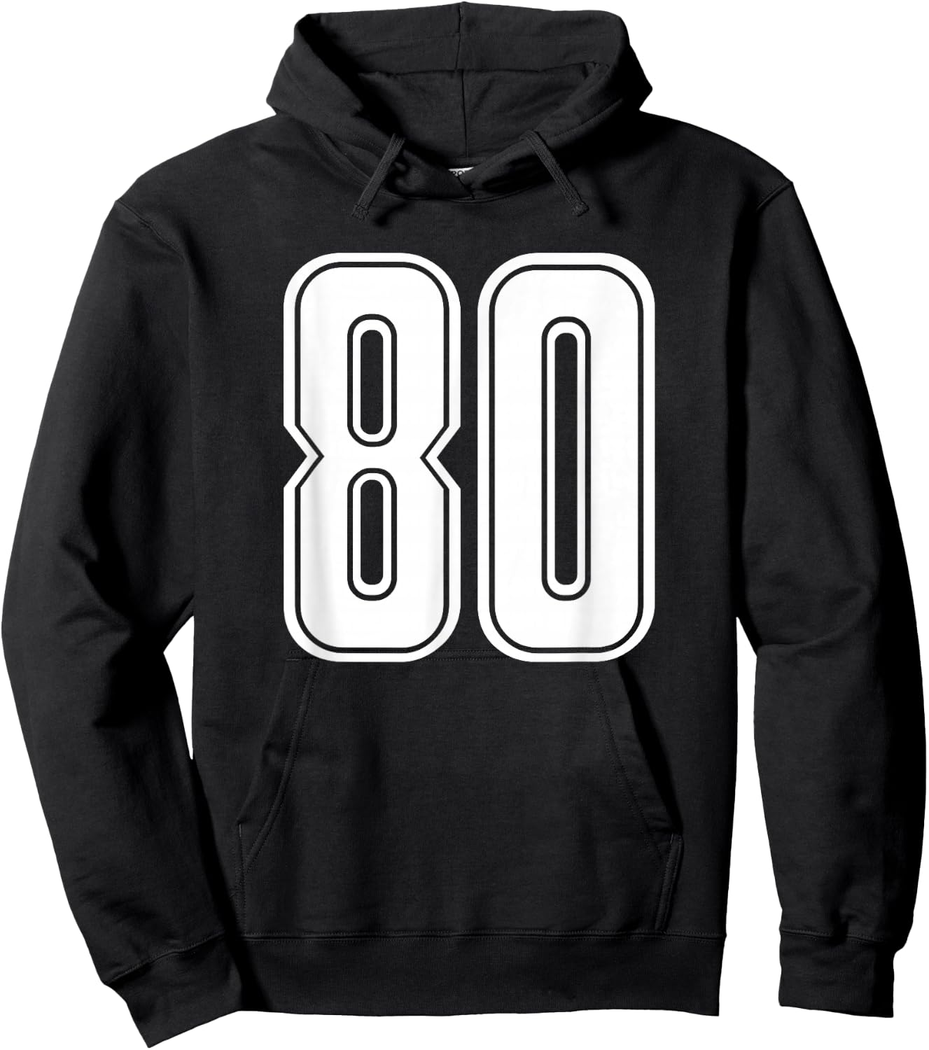 Number 80 White Sports Team Number 80 Hoodie - Hoodie | Black