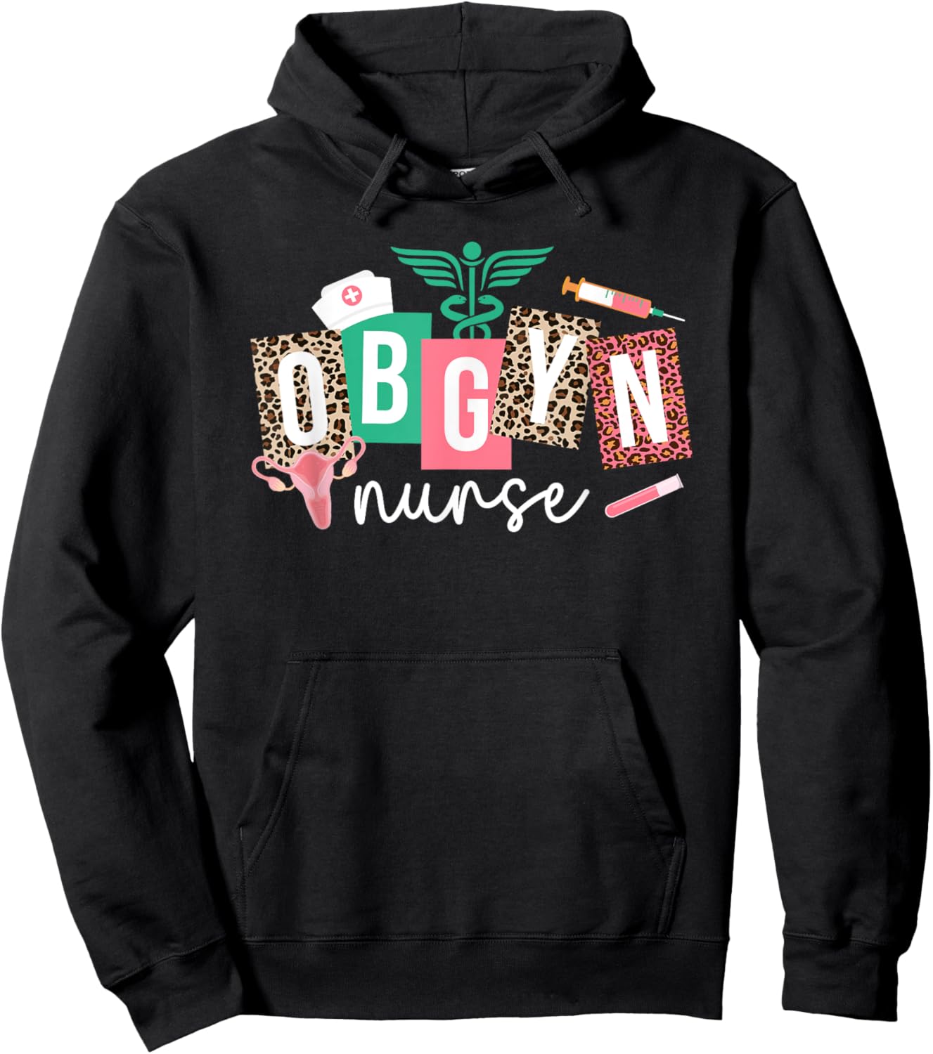 OBGYN Nurse Leopard OB-GYN Nurse OBGYN Nursing OB/GYN Nurse Hoodie - Hoodie | Black
