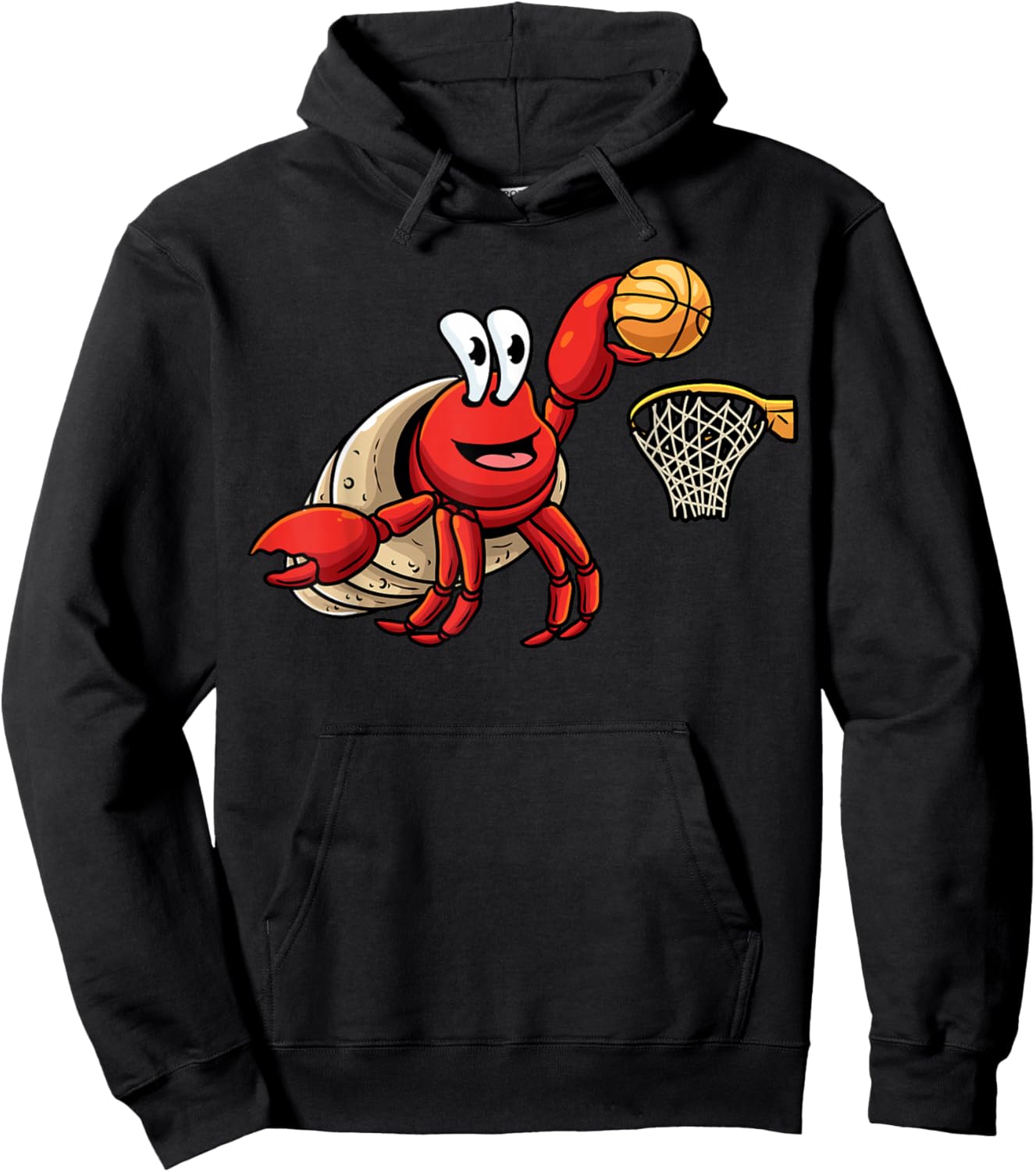 Hermit Crab Basketball Player Sea Animal Hoodie - Hoodie | Black