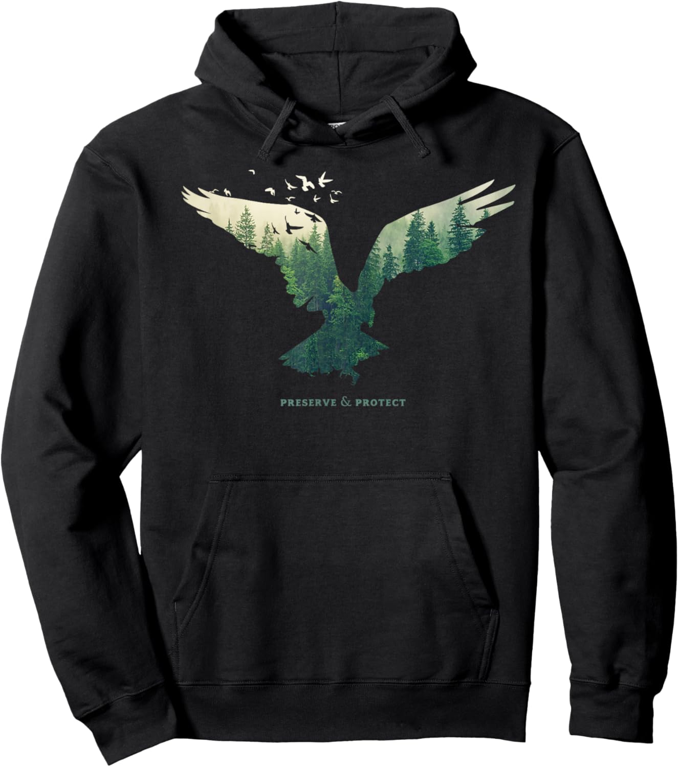 Preserve & Protect Vintage National Park Eagle Bird Hoodie - Hoodie | Black