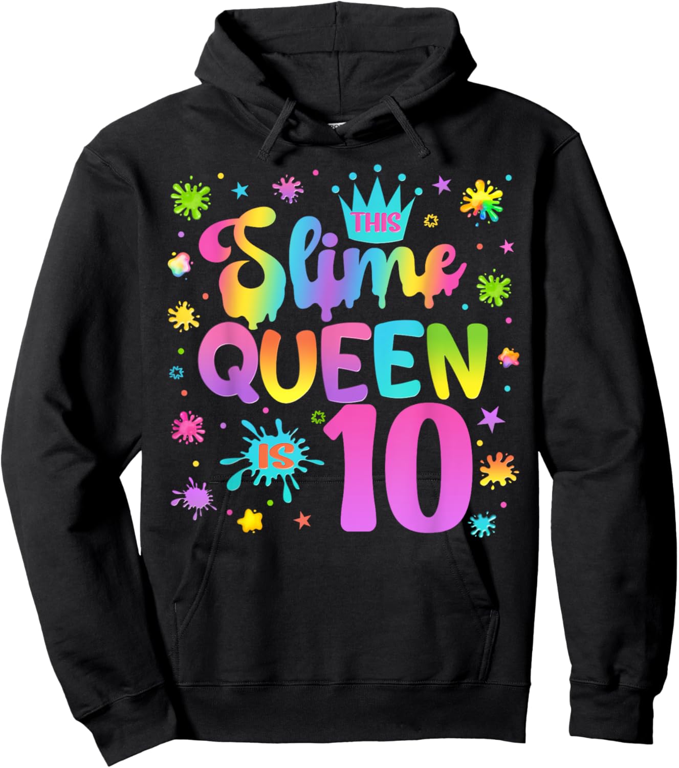 Slime Birthday Party Girl Colorful Outfit Hoodie - Hoodie | Black
