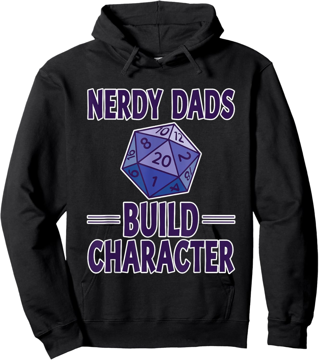 Nerdy Dads Build Character Gamer Parenting Fun Hoodie - Hoodie | Black