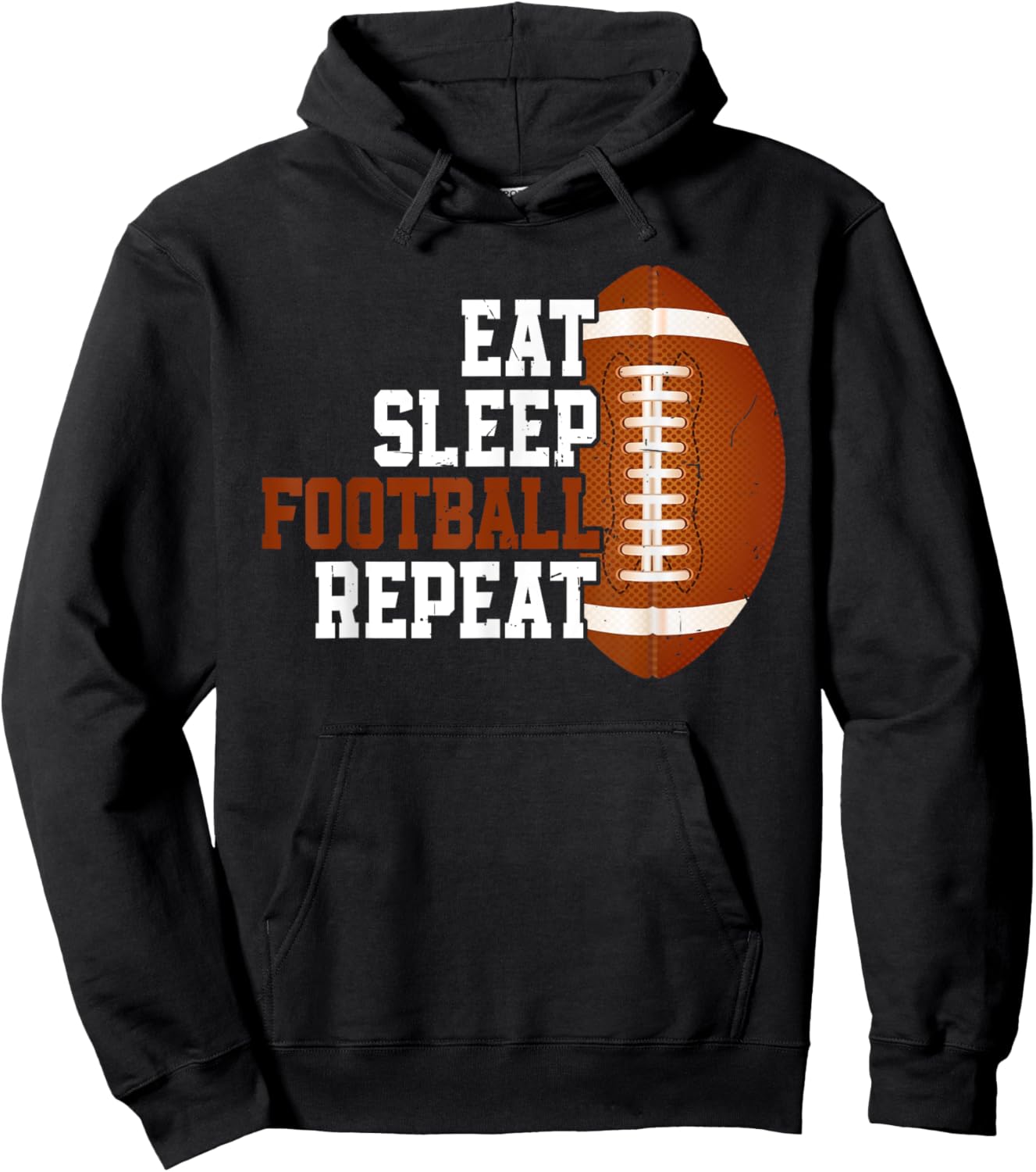 Eat Sleep Football Repeat Youth Shirt Kids Boys Girls Adult Hoodie - Hoodie | Black