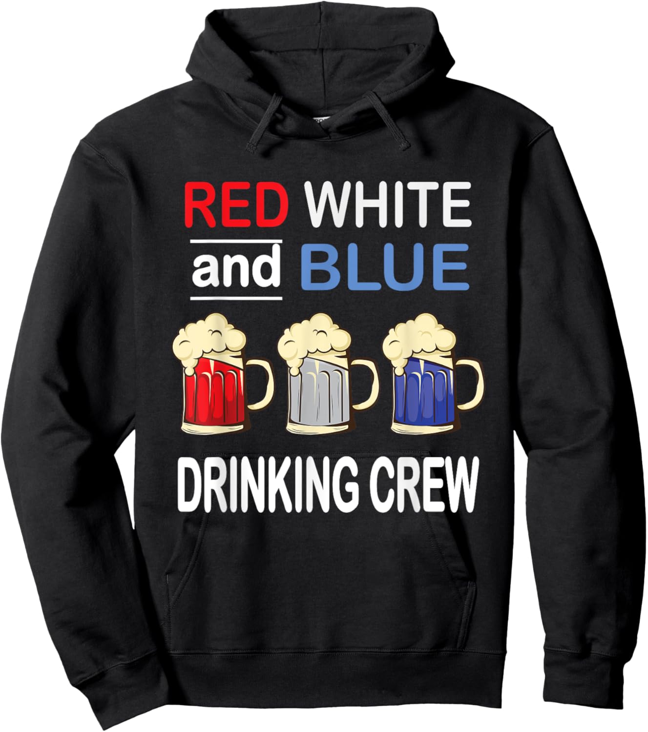 Drinking Crew 4th Of July Independence Day Beer Hoodie - Hoodie | Black