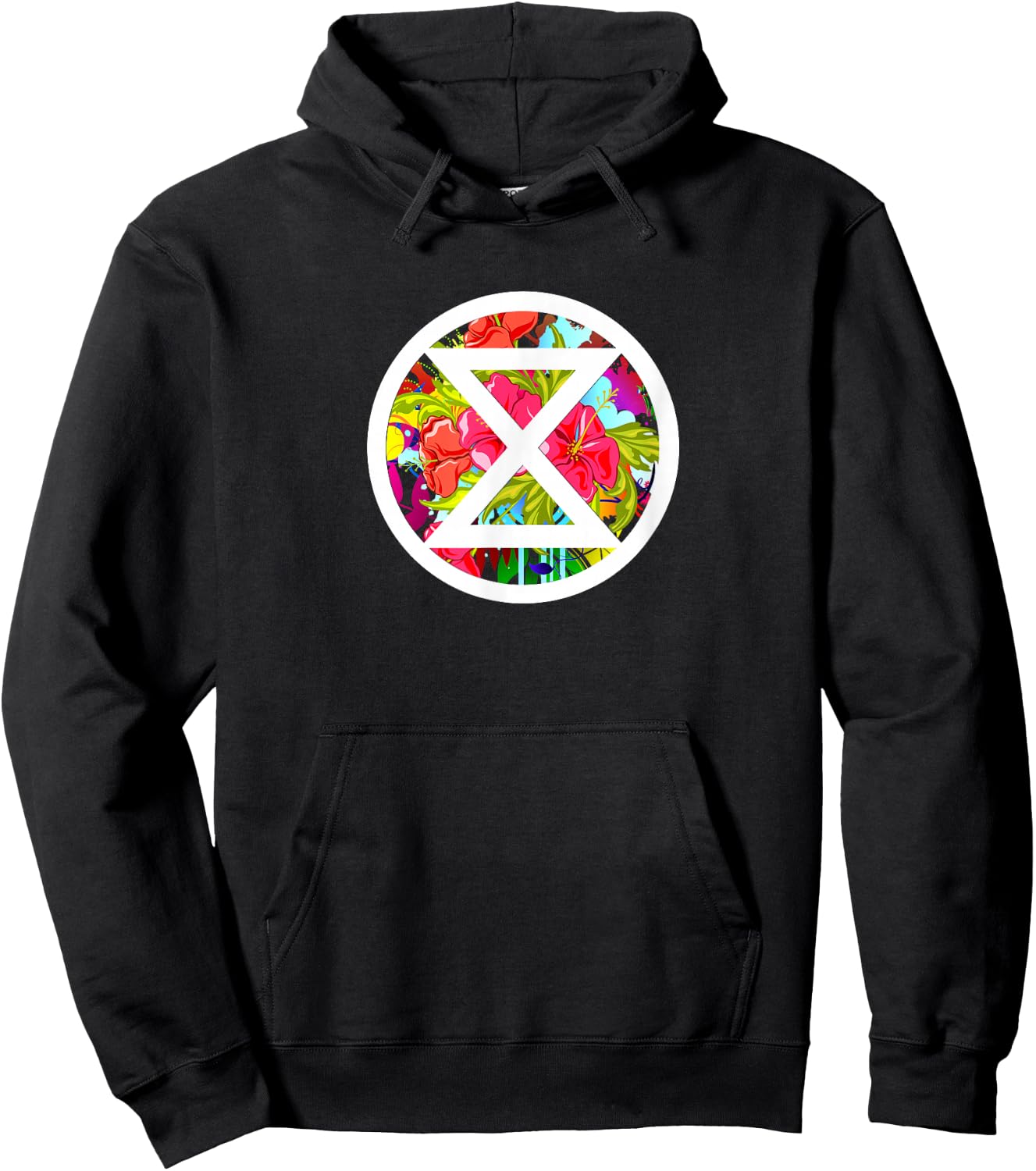 Extinction Rebellion Climate Change Flower Peace Hoodie - Hoodie | Black