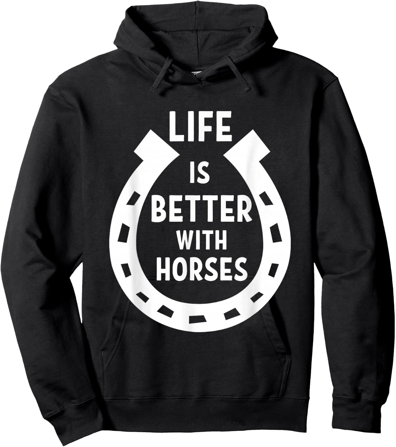 Life is better with Horses Hoodie - Hoodie | Black