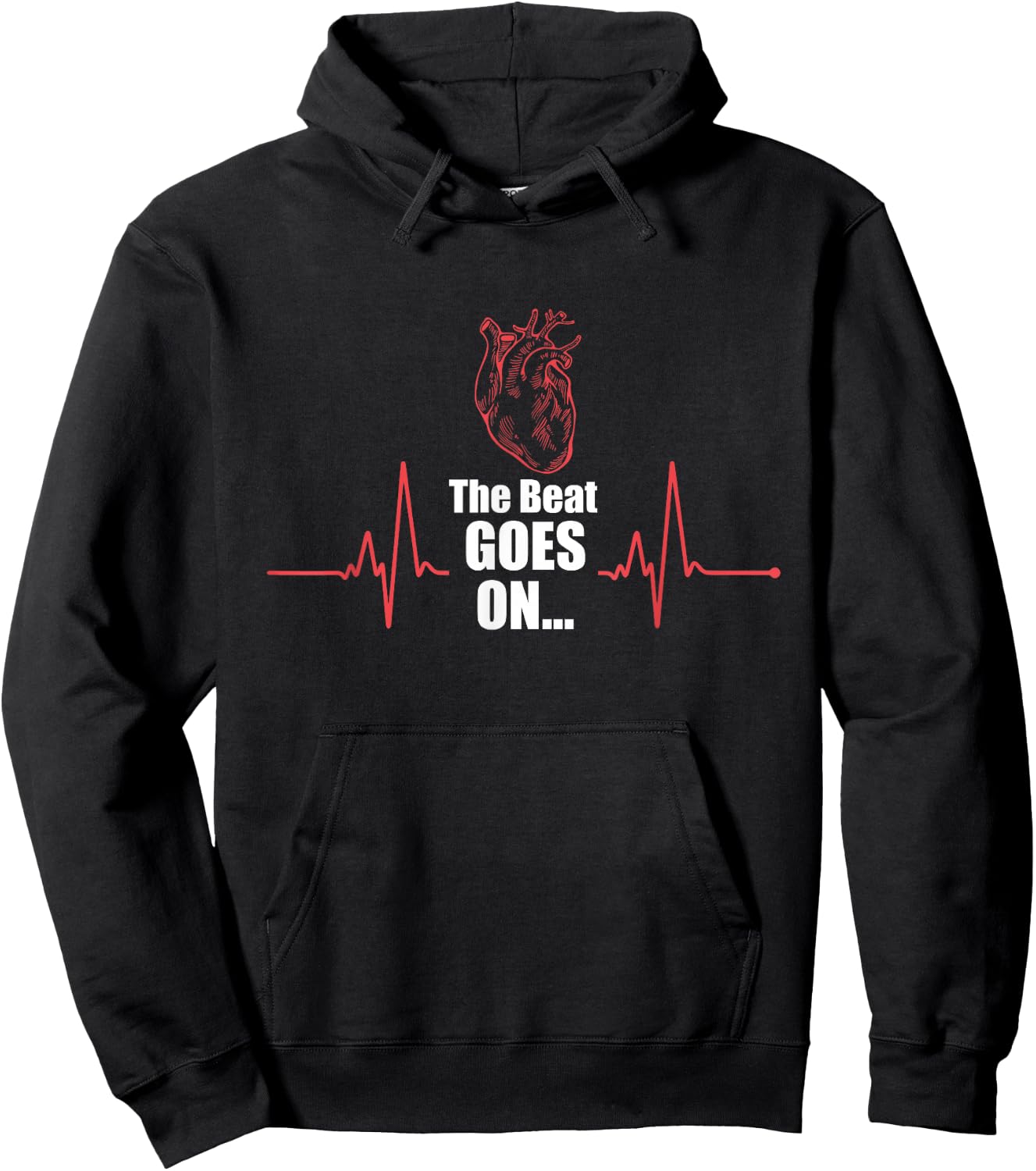 The Beat Goes On Heartbeat Heart Attack Surgery Survivor Hoodie - Hoodie | Black
