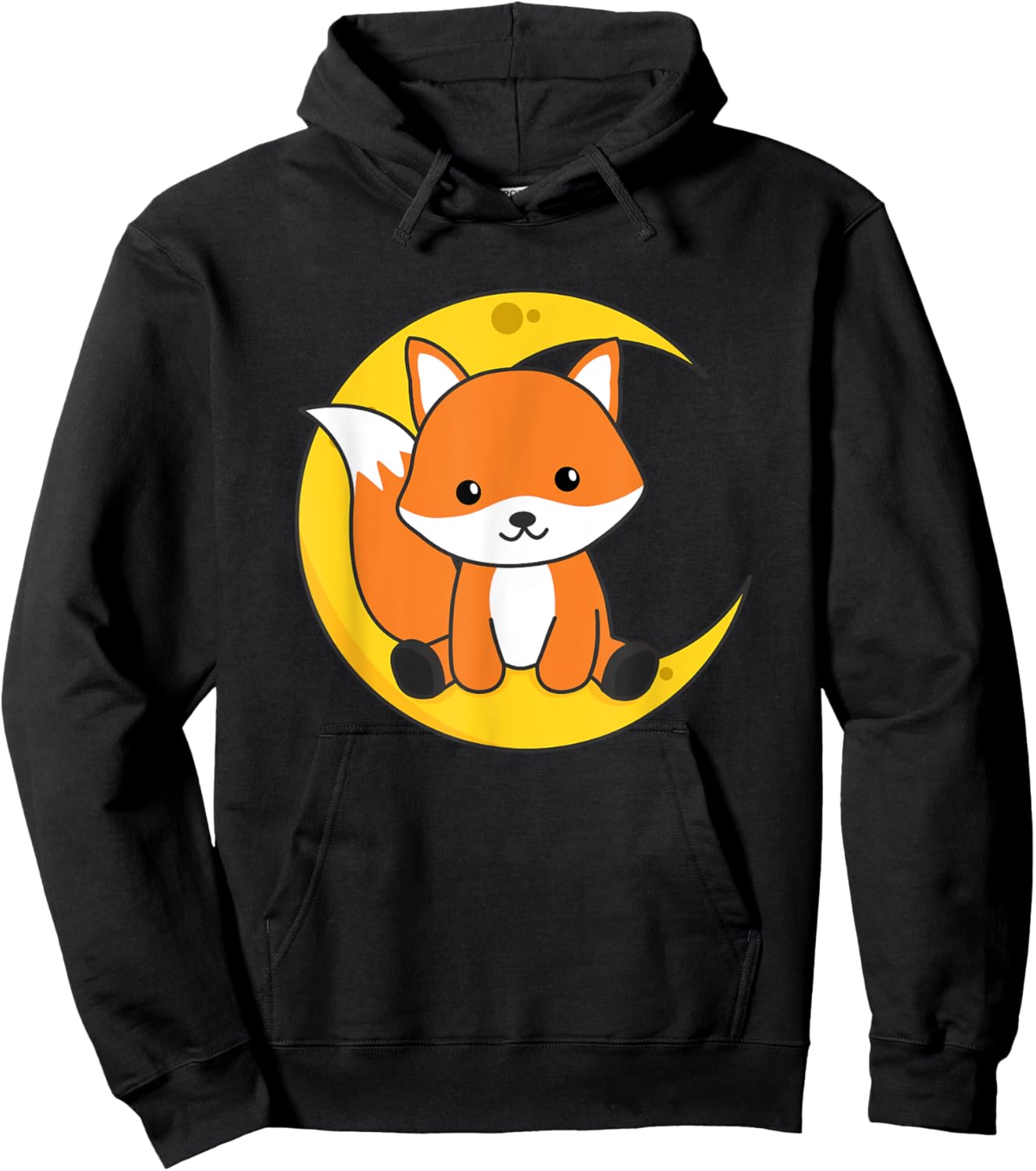 Cute Fox To Fall Asleep Fox Moon Hoodie - Hoodie | Black
