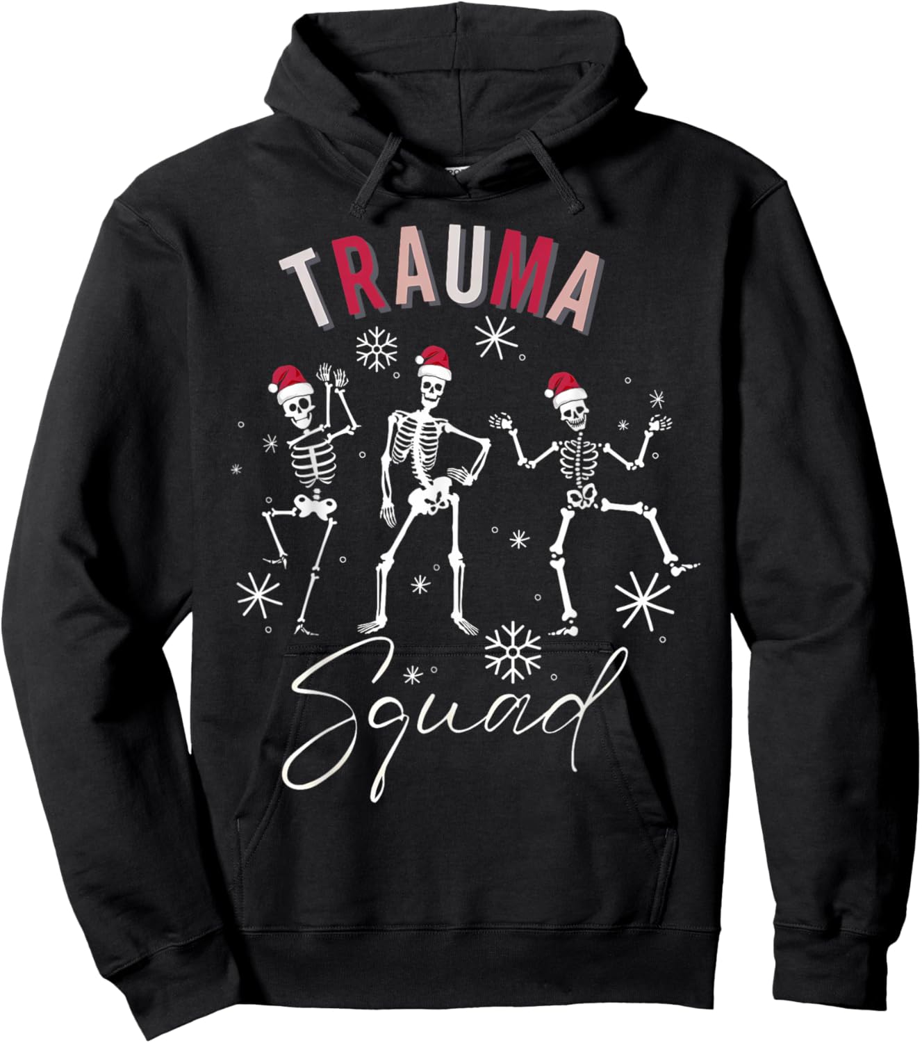 Skeleton Dancing Trauma Nurse Squad Christmas Neuro ICU RN Hoodie - Hoodie | Black