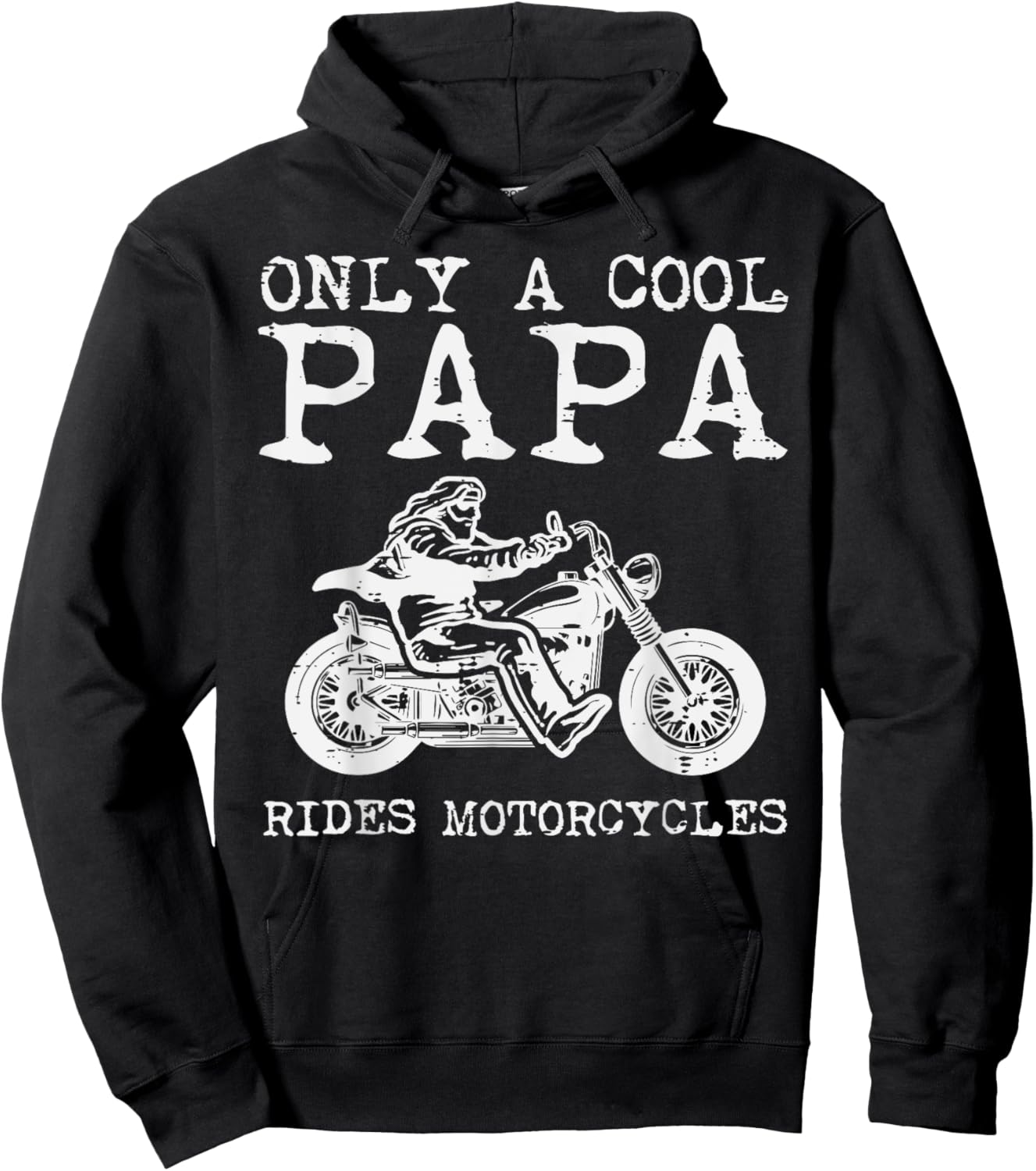 Only Papa Cool Rides Motorcycles Biker Dad Rider Grandpa Men Hoodie - Hoodie | Black