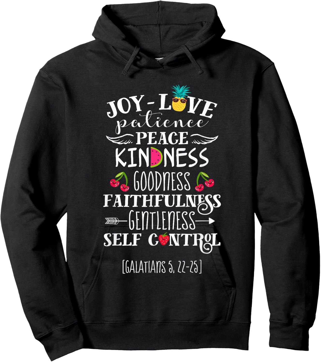 Fruit Of The Spirit Shirt Galatians 5:22-23 Bible Christian Hoodie - Hoodie | Black