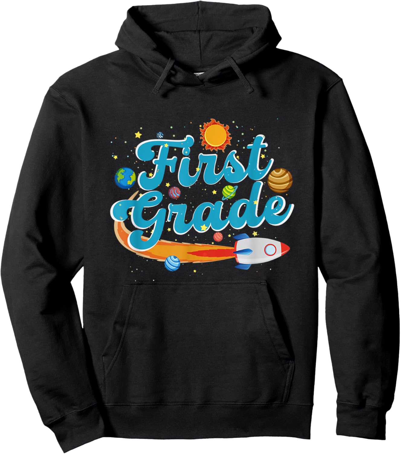 Back To School Outer Space Teacher First Grade Solar System Men Women Girls Kids Hoodie - Hoodie | Black