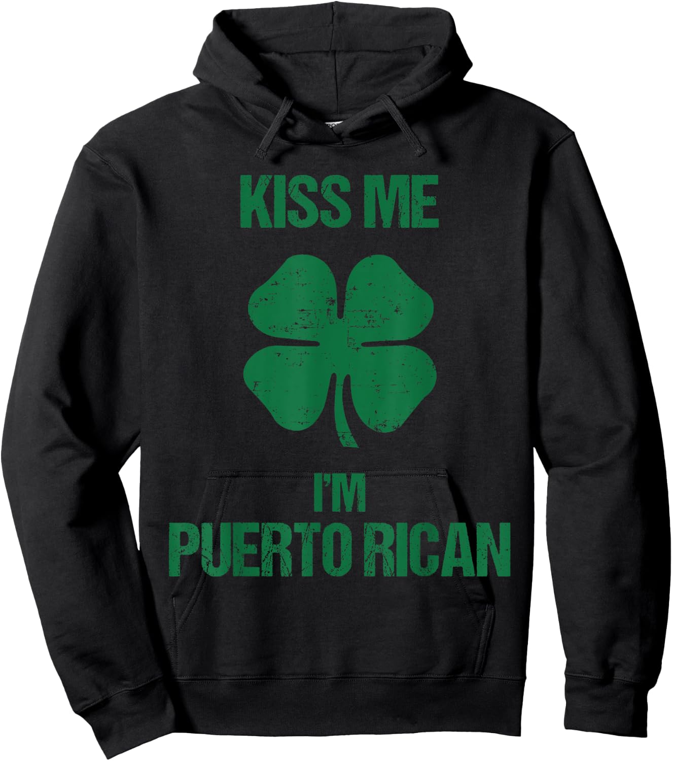 Kiss Me I'm Puerto Rican Shirt St Patricks Day Drinking Rico Hoodie - Hoodie | Black