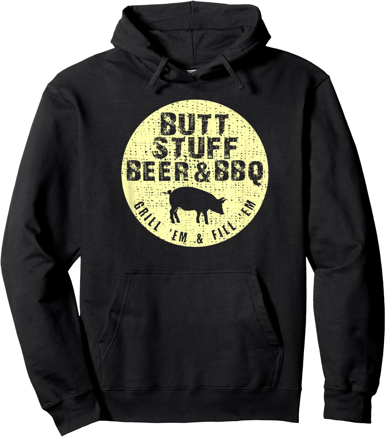 Butt Stuff Funny Beer Barbecue Hoodie - Hoodie | Black