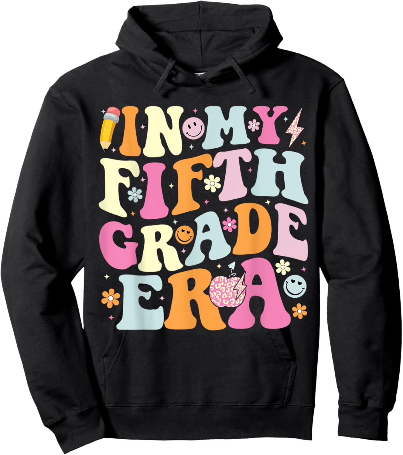 In My Fifth Grade Era Cool 5th Grade Teacher Back to School Women Kids Hoodie - Hoodie | Black