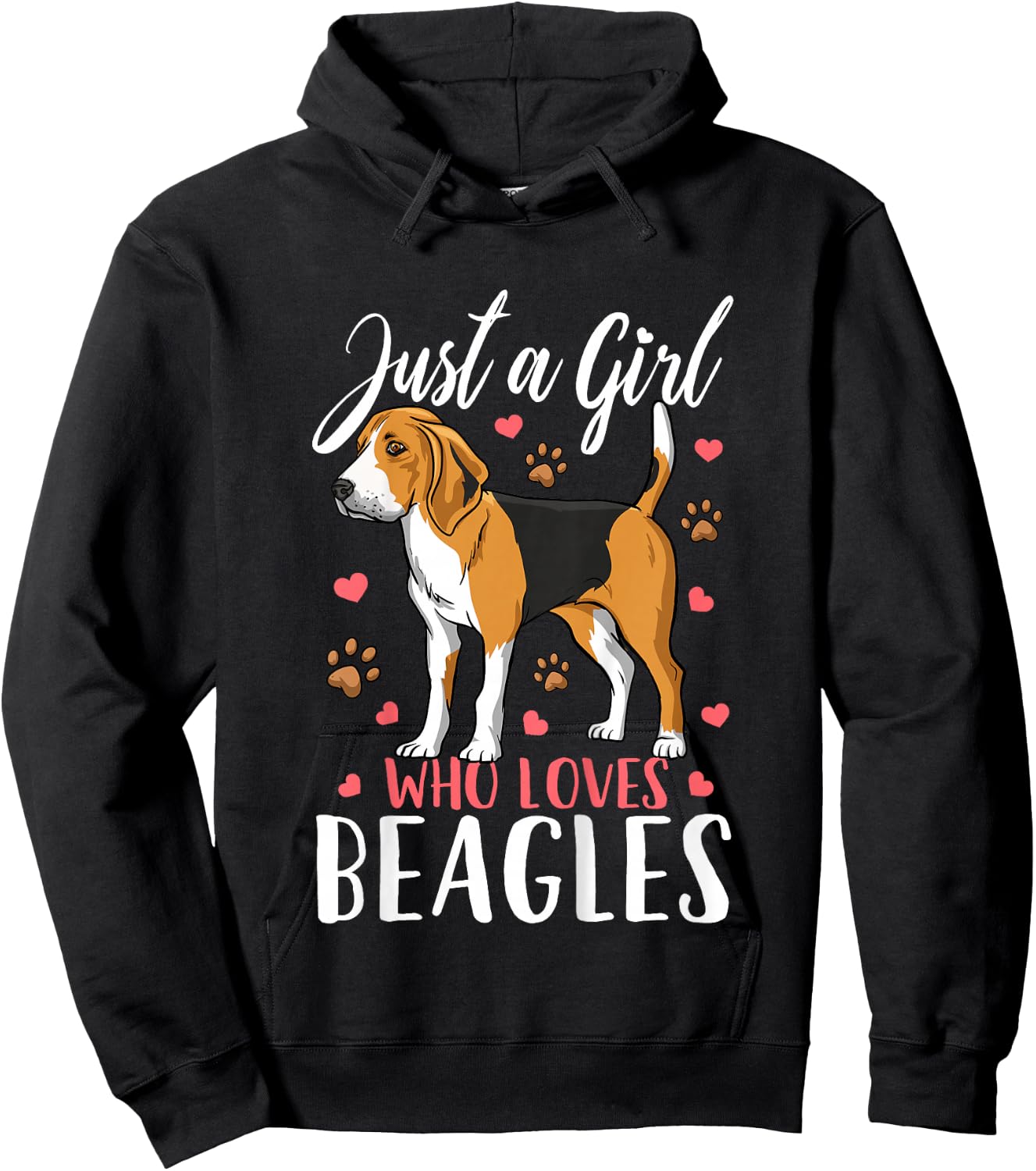 Kids Beagle Just A Girl Who Loves Beagles Gift Hoodie - Hoodie | Black