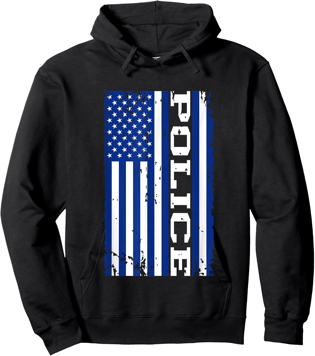 Police Officer USA American Flag Hoodie - Hoodie | Black