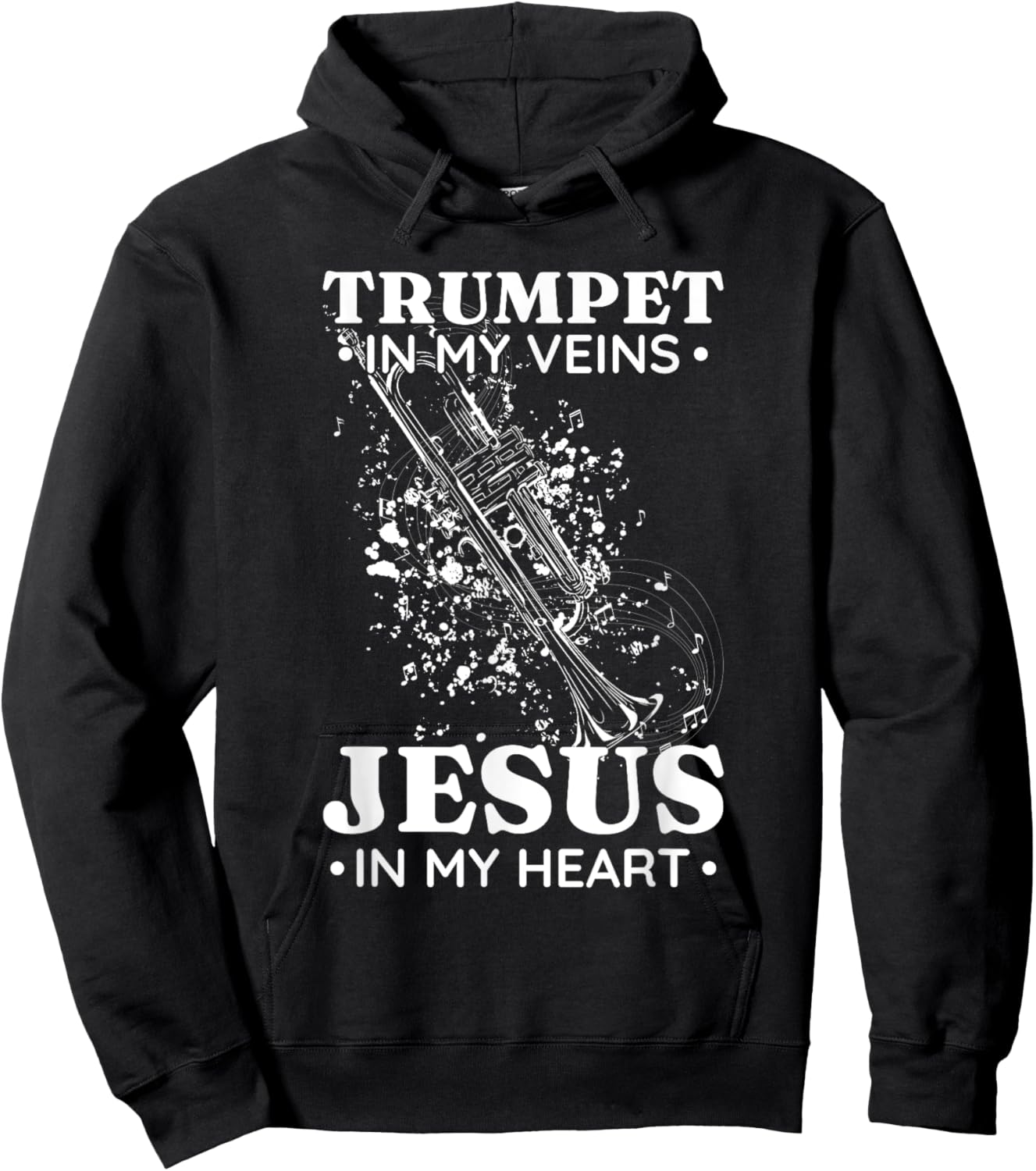 Trumpet in My Veins Jesus In My Heart Trumpet Senior Hoodie - Hoodie | Black