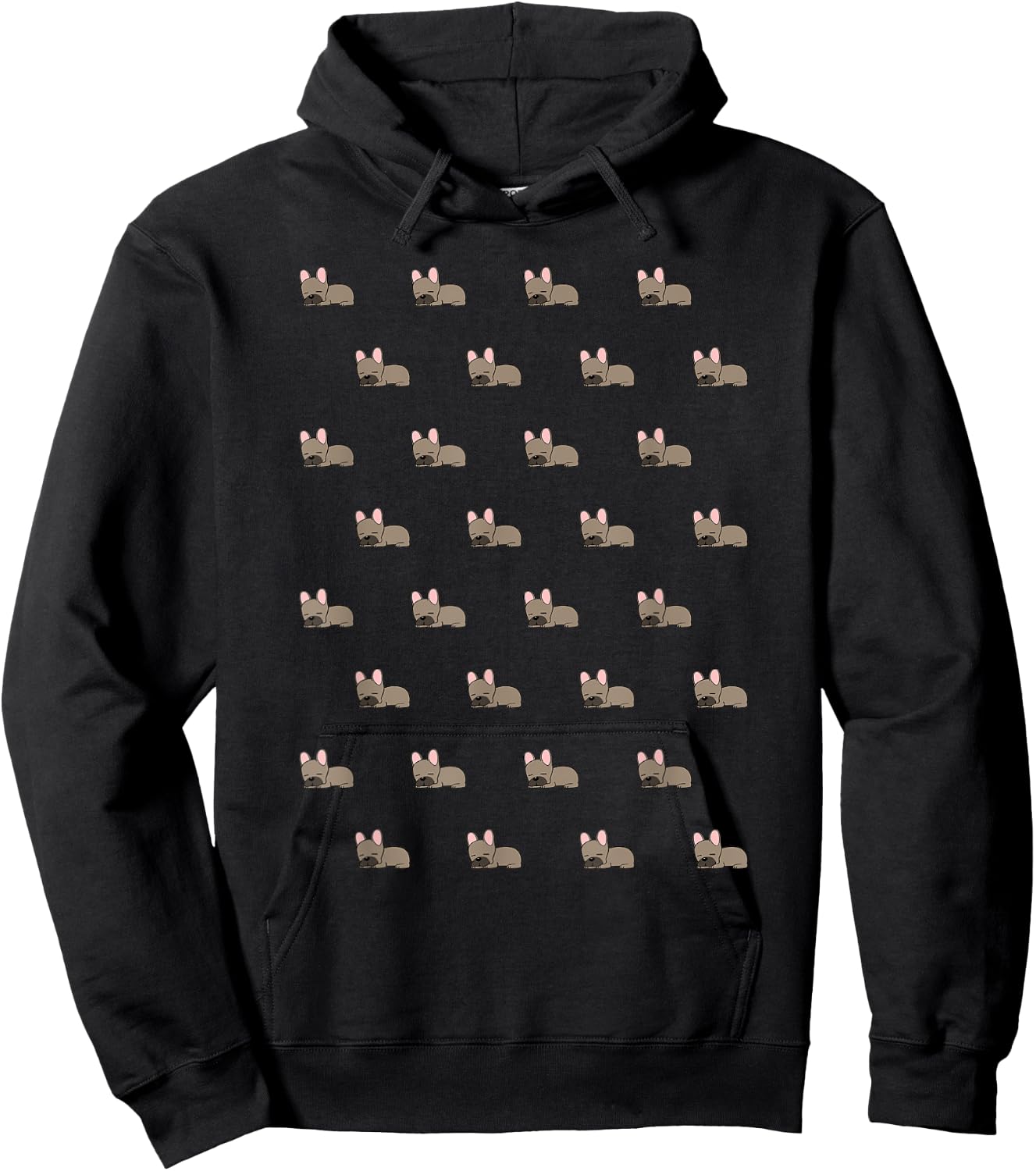 French Bulldog Pattern Cute Frenchie Dog Lover Owner Hoodie - Hoodie | Black