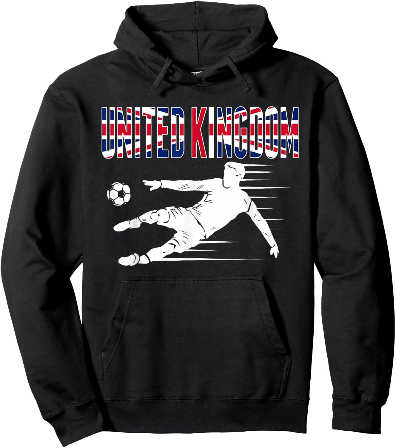 United Kingdom Soccer Fans Jersey British Football Supporter Hoodie - Hoodie | Black