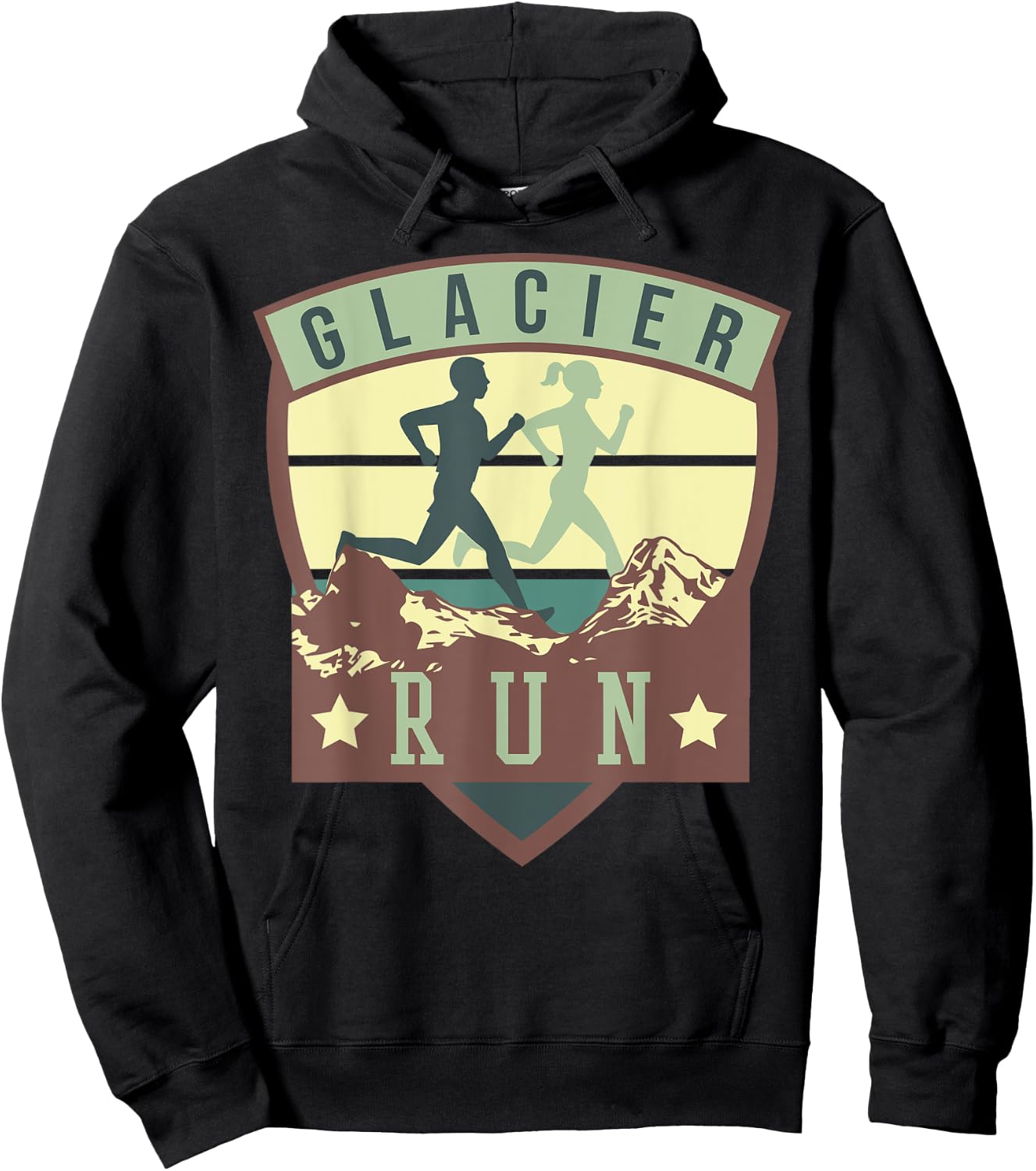 Glacier Run - Unique Runner National Park Running Gift Hoodie - Hoodie | Black