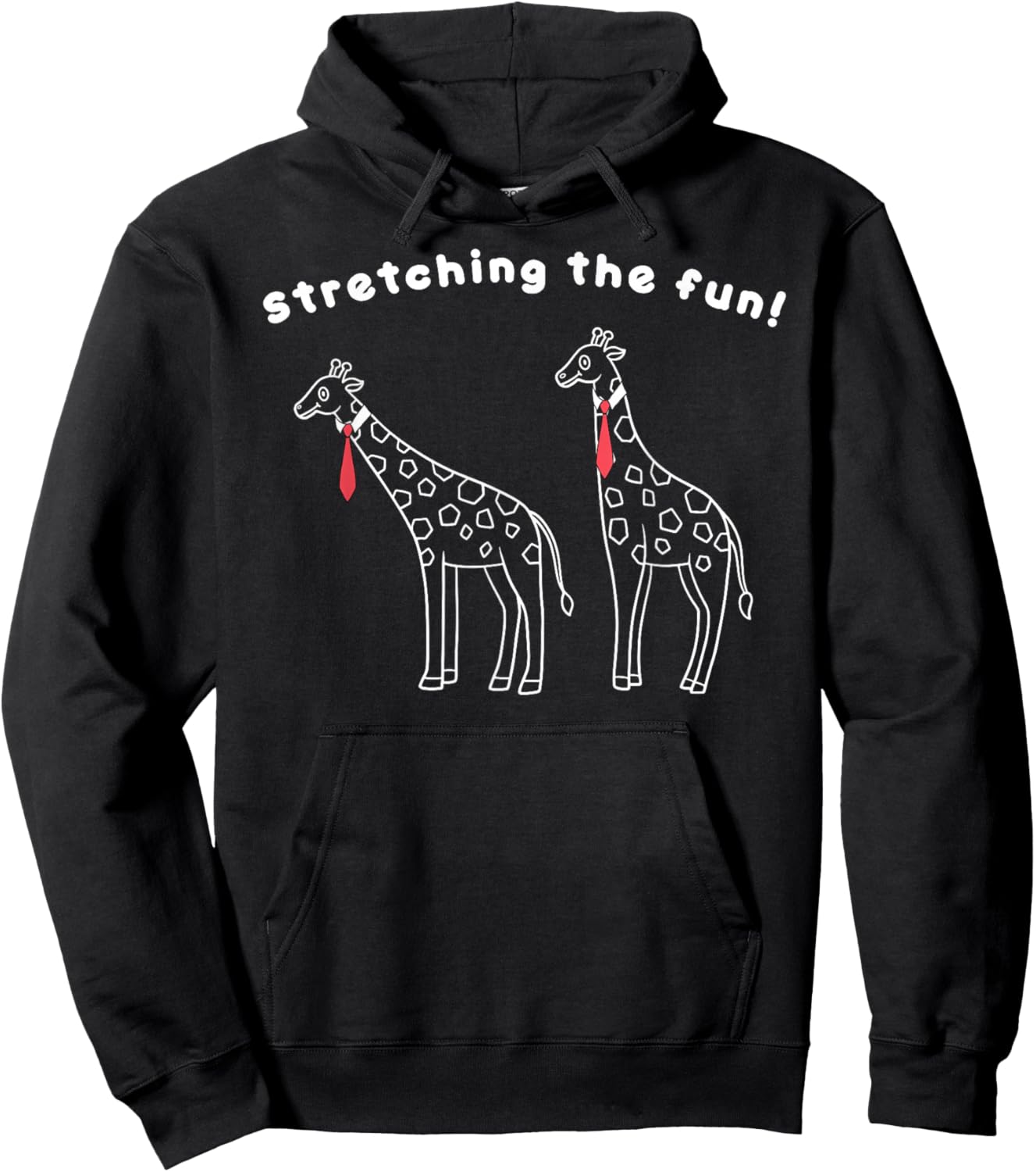 Long Neck Laughs - Giraffes in Ties Stretching Smiles Hoodie - Hoodie | Black