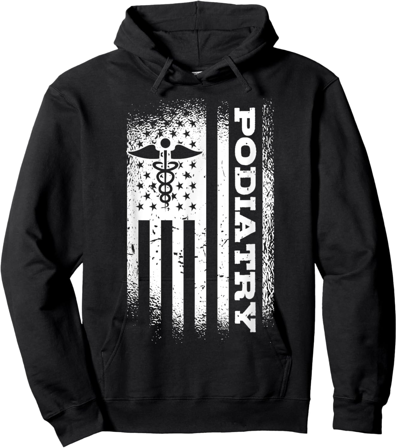 Podiatry American Flag Foot Doctor Patriotic Podiatrist Hoodie - Hoodie | Black