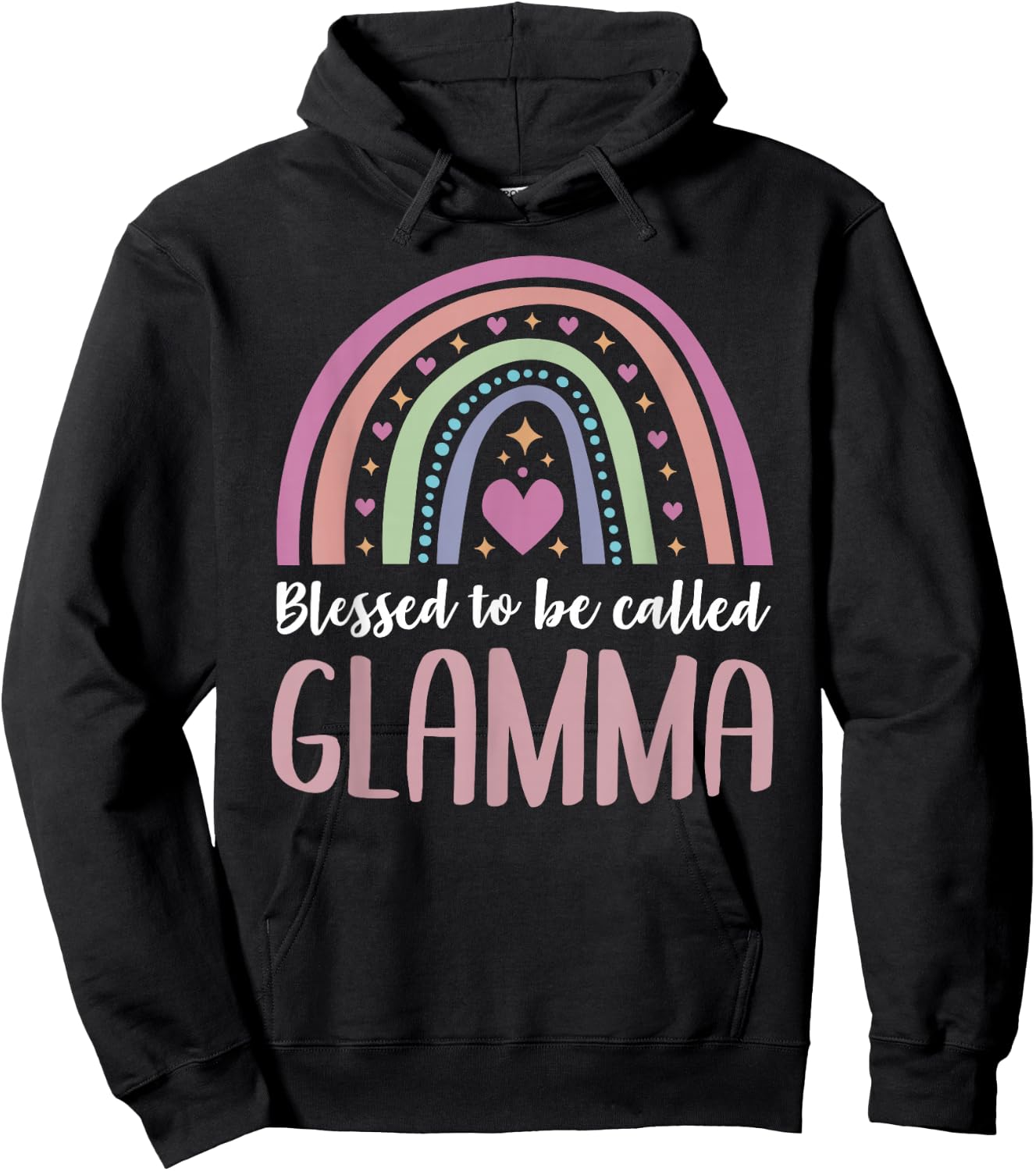 Glamma Shirt Grandma Women Mothers Day Blessed Glamma Hoodie - Hoodie | Black