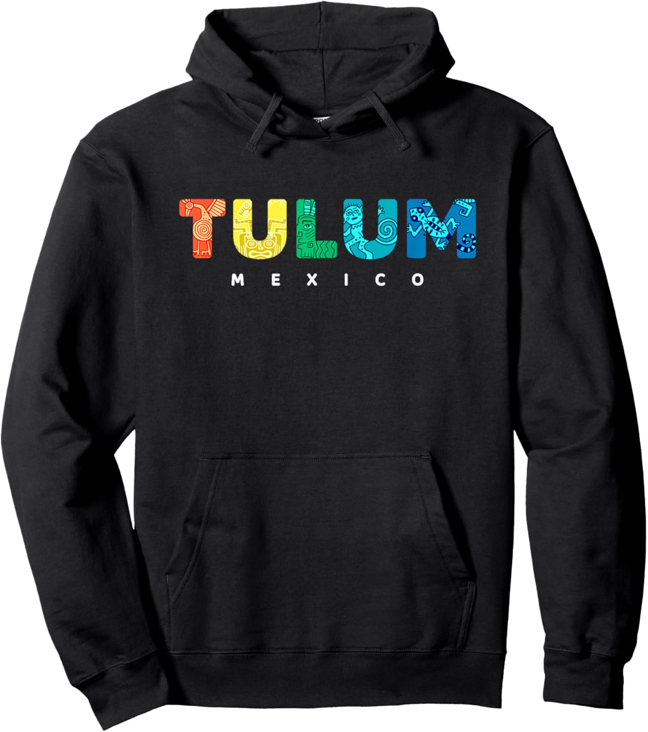 Tulum Mexico Colorful Mayan Tribal Souvenir Boys Girls Hoodie - Hoodie | Black