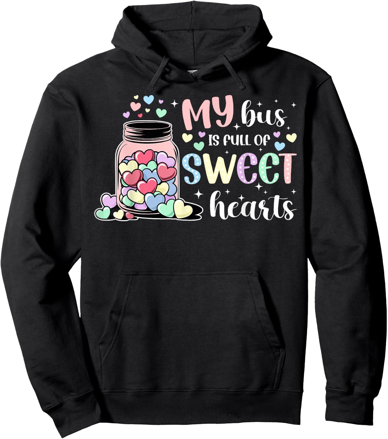 Bus Driver Valentine School Bus Drivers Valentines Day Hoodie - Hoodie | Black